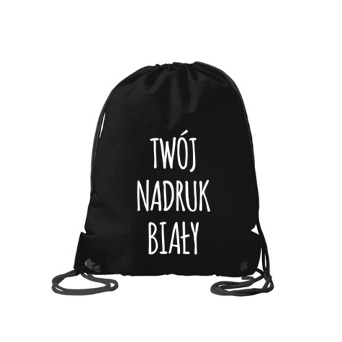 Worek czarny z nadrukiem