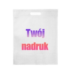 Torba na zakupy Twój nadruk bez uszu Non Woven Biała