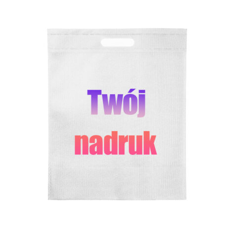 Torba na zakupy Twój nadruk bez uszu Non Woven Biała